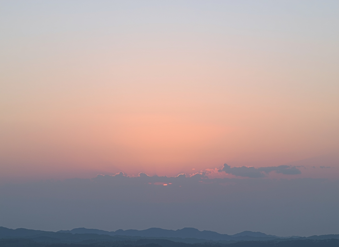 Sunrise horizon with calm gradient sky for morning pause